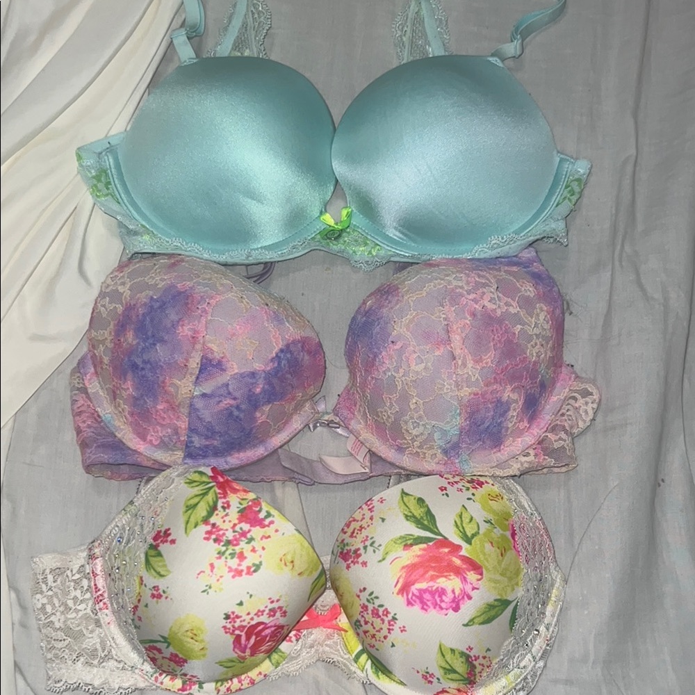 Victoria's Secret Blue and Pink Bras Intimates Collection